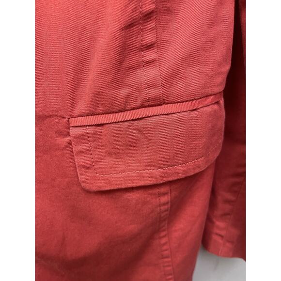 Ann Taylor LOFT Trench Coat Womens Size 4 Button front Lined Red Office - Picture 6 of 7